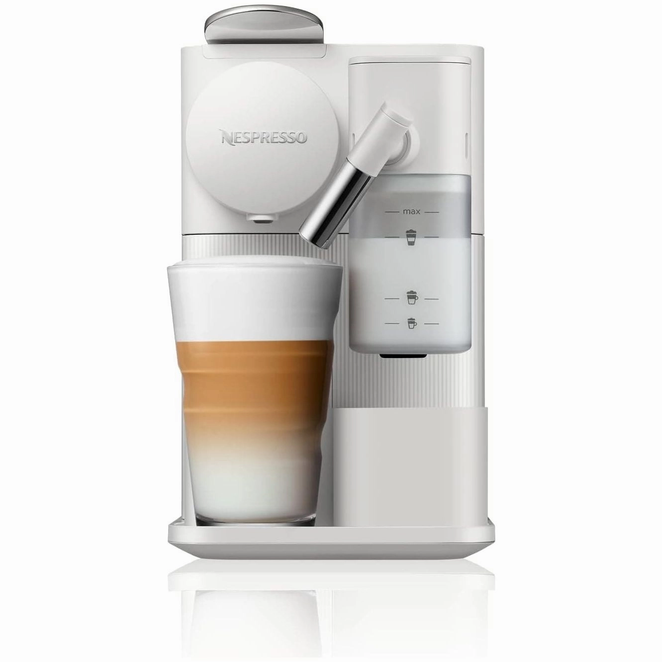 Nespresso Lattissima One Evo by De'Longhi, Automatic Coffee Maker, Single-Serve Capsule, Frothed Milk, Cappuccino & Latte, 1450W, White