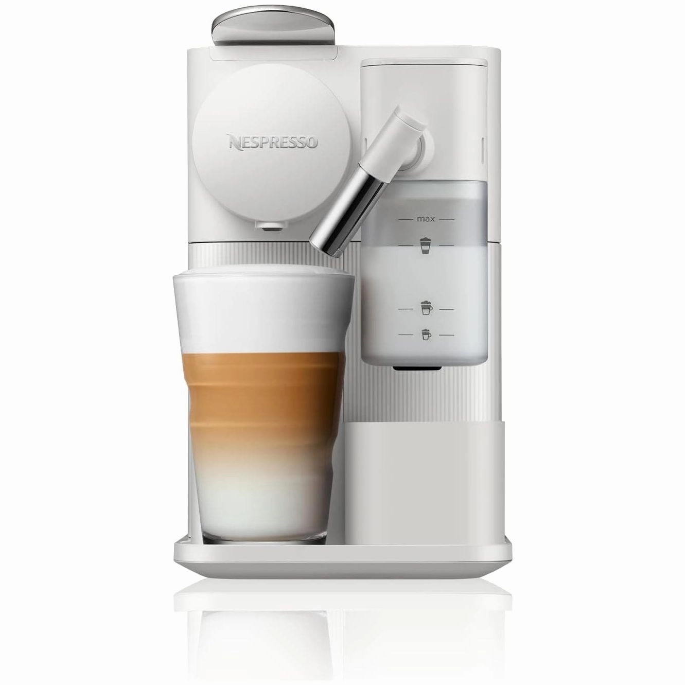 Nespresso Lattissima One Evo by De'Longhi, Automatic Coffee Maker, Single-Serve Capsule, Frothed Milk, Cappuccino & Latte, 1450W, White