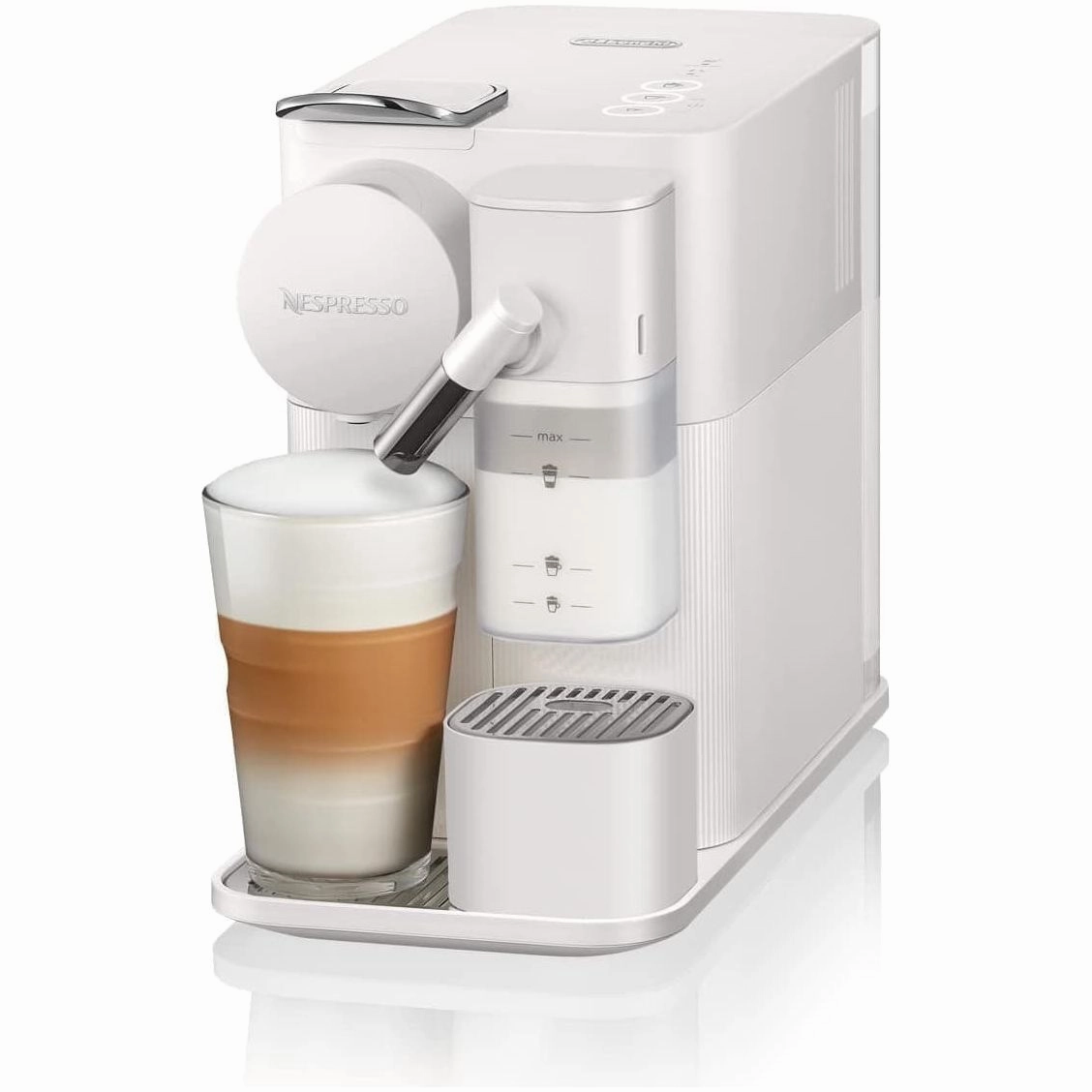 Nespresso Lattissima One Evo by De'Longhi, Automatic Coffee Maker, Single-Serve Capsule, Frothed Milk, Cappuccino & Latte, 1450W, White