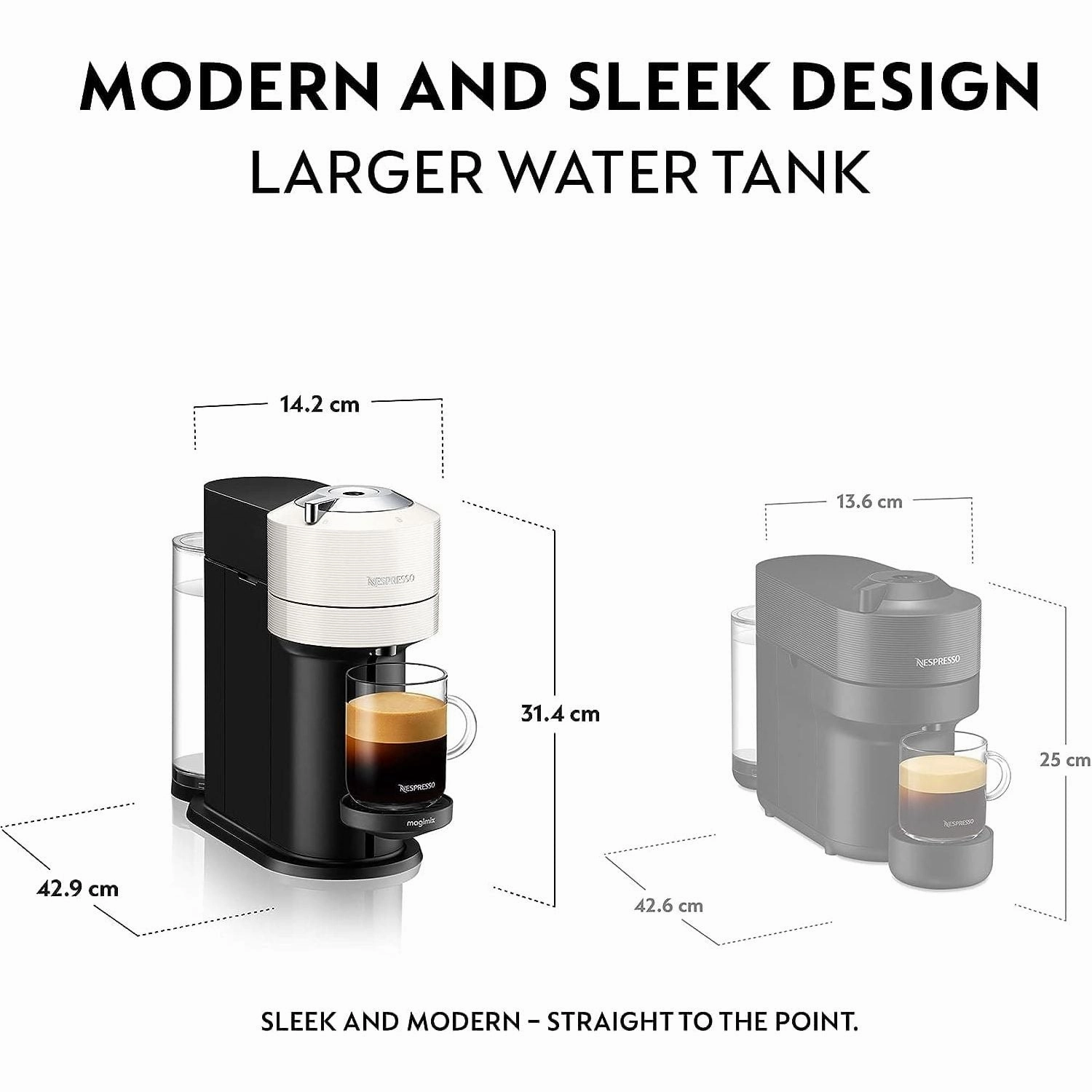 Nespresso Vertuo Next 11706 Coffee Machine by Magimix, Contrast White