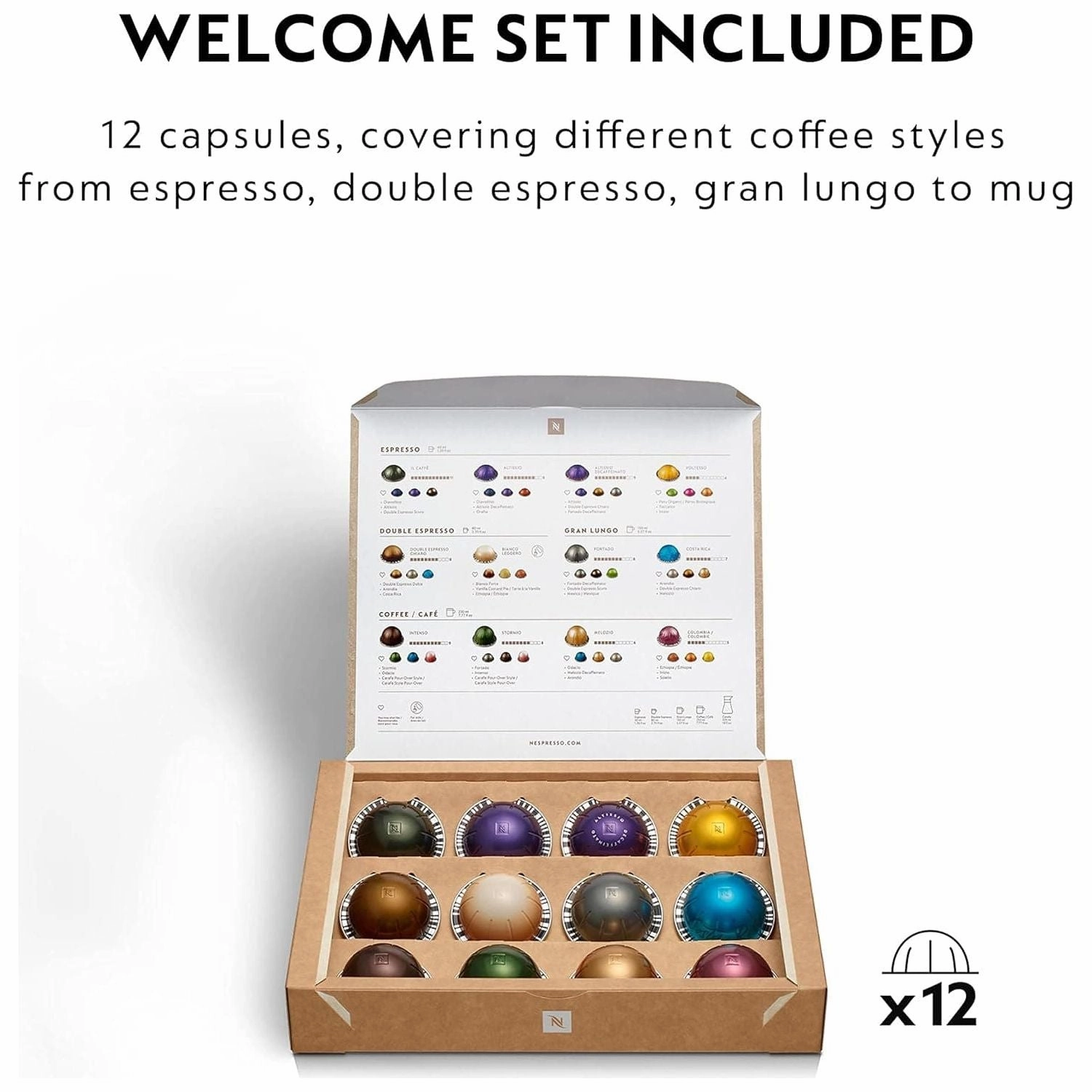 Nespresso Vertuo Plus Automatic Pod Coffee Machine for Americano, Decaf, Espresso by Magimix in Black