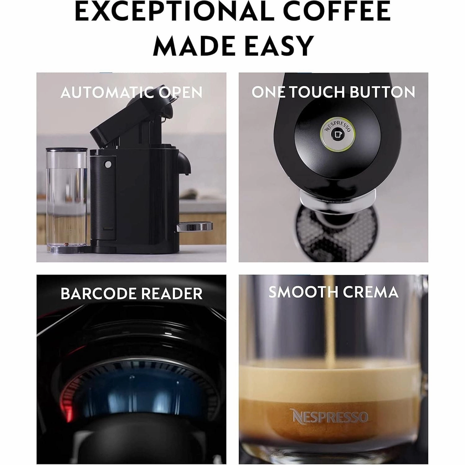 Nespresso Vertuo Plus Automatic Pod Coffee Machine for Americano, Decaf, Espresso by Magimix in Black