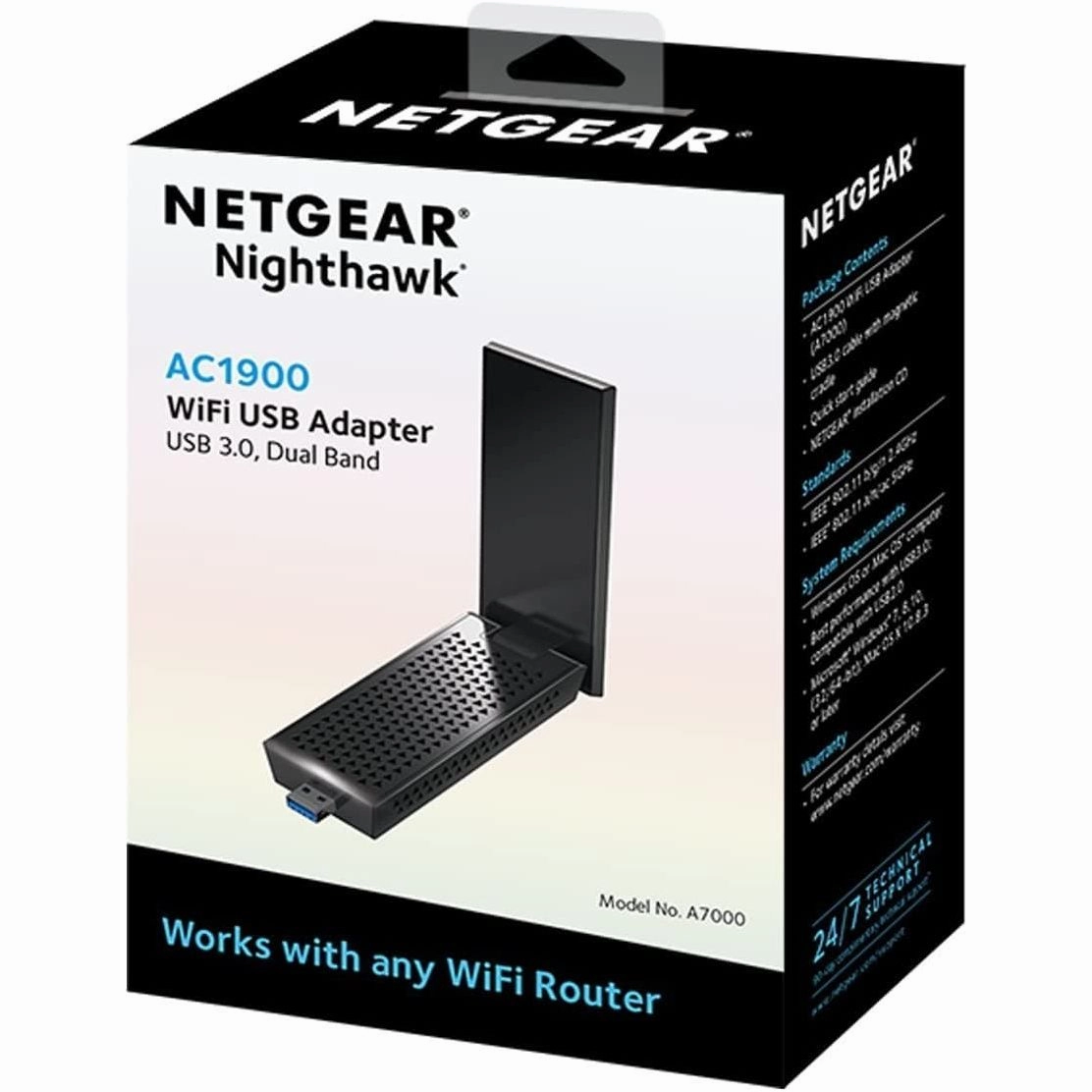 NETGEAR A7000-10000S Nighthawk AC1900 Wi-Fi USB Adapter