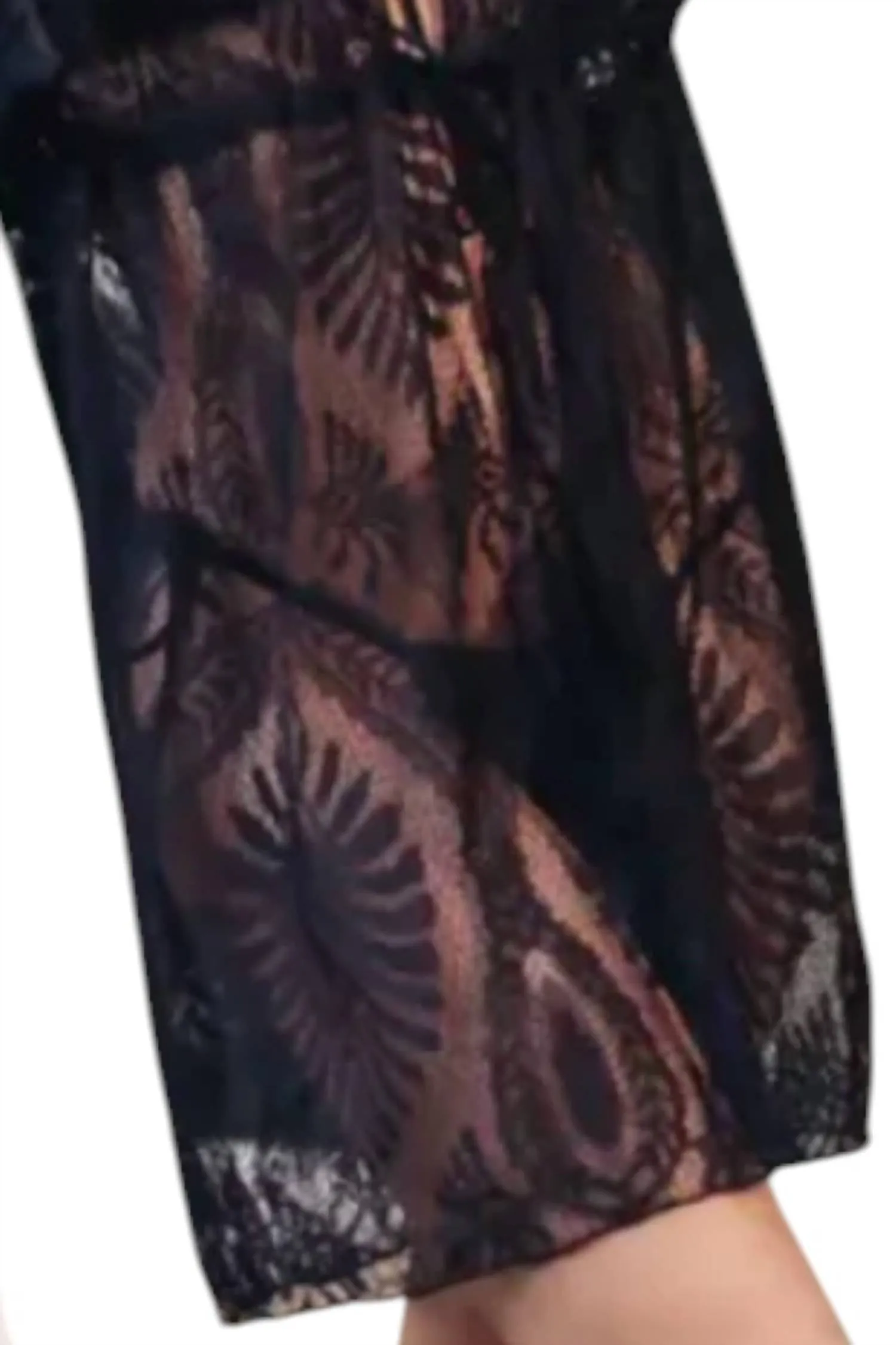 Netted Long Swim Cover Up In Black