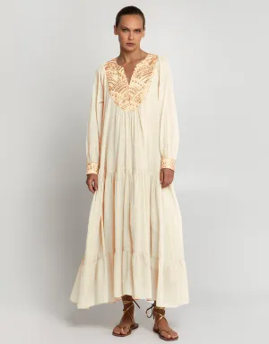 New Triangle Maxi Dress - Natural and Gold
