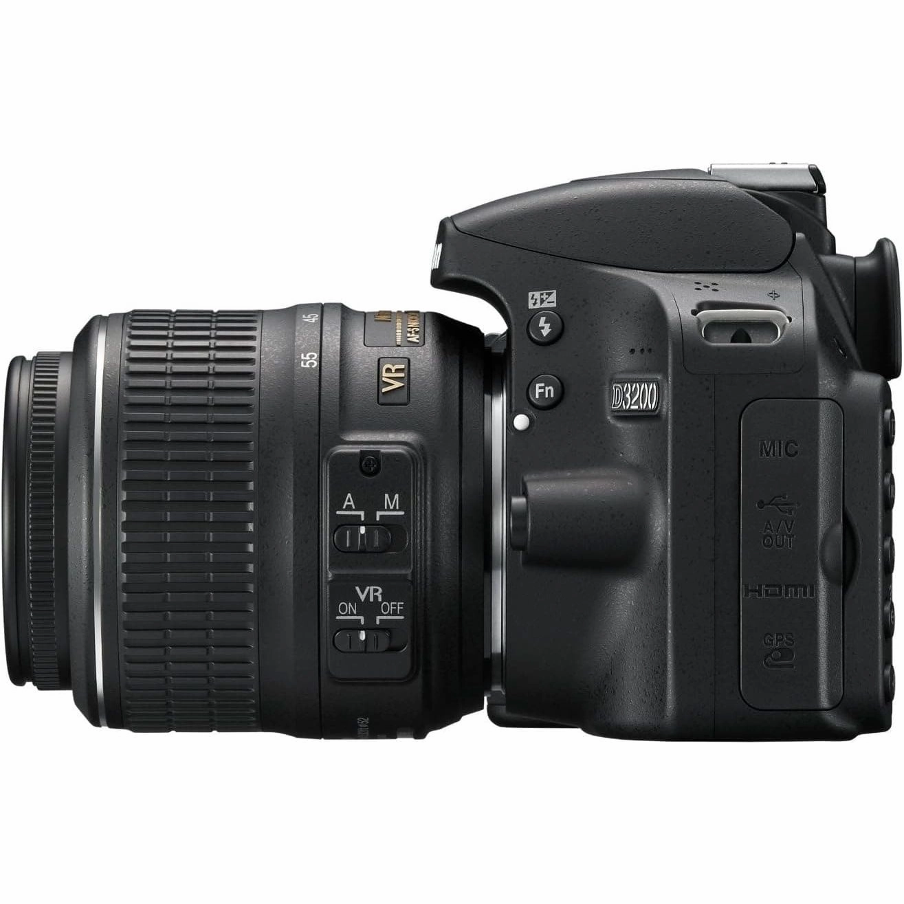 Nikon D3200 Digital SLR Camera with 18-55mm VR Lens Kit - Blac