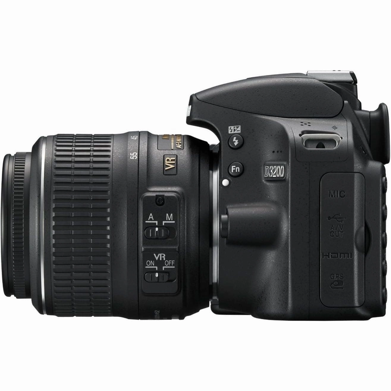 Nikon D3200 Digital SLR Camera with 18-55mm VR Lens Kit - Blac