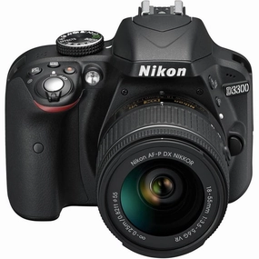 Nikon D3300 DSLR Camera 24.2MP with 18-55VR Lens Kit, 3" LCD - Black camera and photography, photography gear, professional camera kits