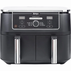 Ninja [AF400UK] Foodi MAX Dual Zone Digital Air Fryer, 2 Drawers, 9.5L, 6-in-1, Uses No Oil, Air Fry, Max Crisp, Roast, Bake, Reheat, Dehydrate, Cook 8 Portions, Non-Stick Dishwasher Safe Baskets [Black] phone accessories, mobile phone cases, best charging