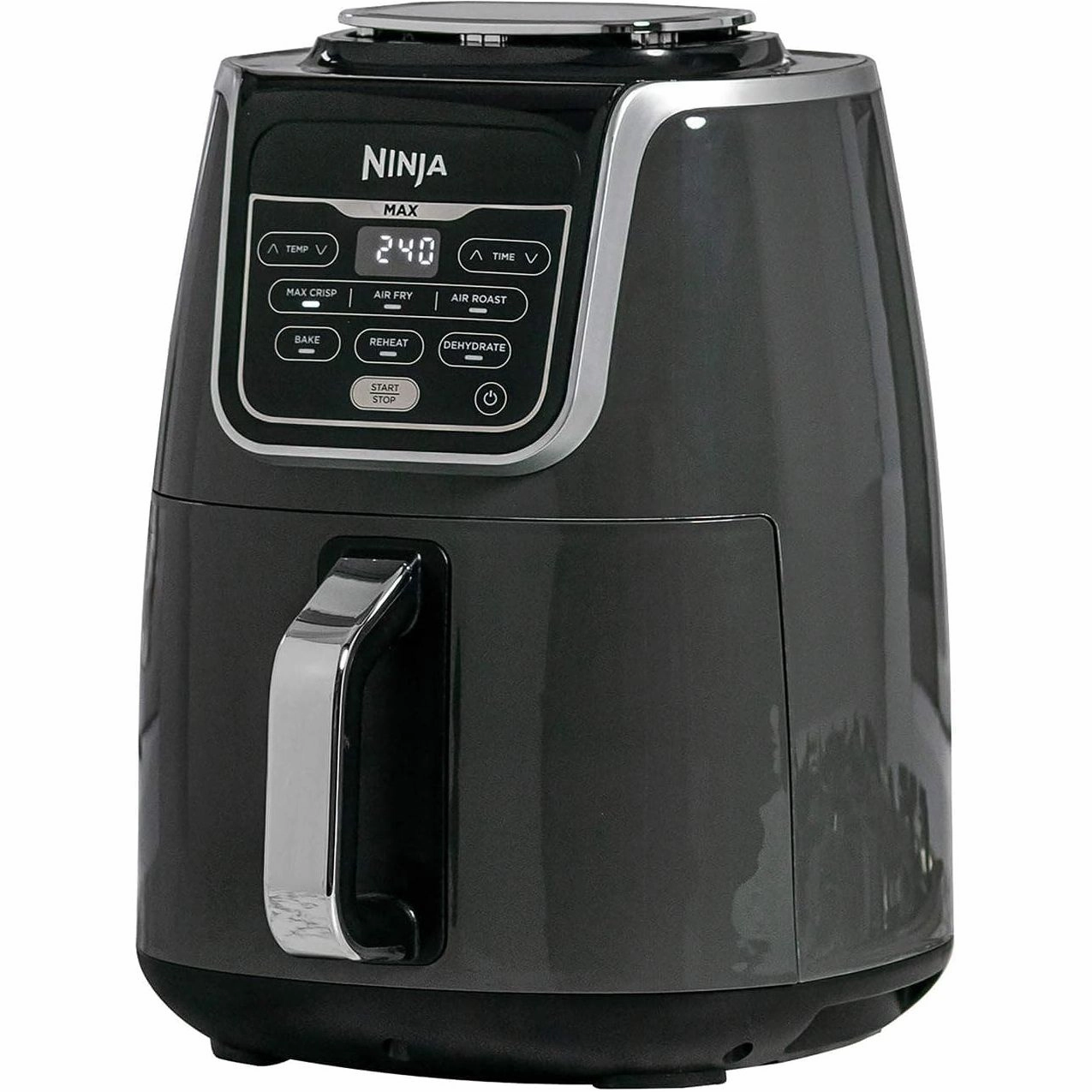 Ninja Air Fryer MAX, 5.2L, 6-in-1, Uses No Oil, Air Fry, Max Crisp, Roast, Bake, Reheat, Dehydrate, Family Size, Digital, Cook From Frozen, Non-Stick, Dishwasher Safe Basket, Grey & Black