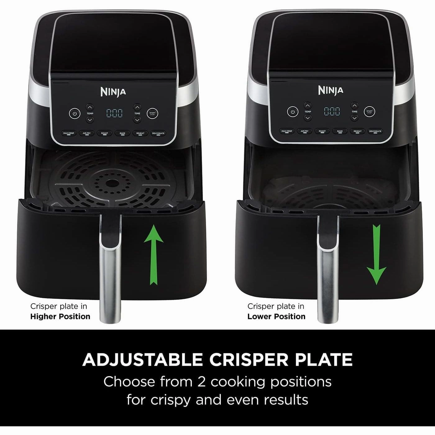Ninja Air Fryer MAX PRO, 6.2L, Uses No Oil, Large Square Single Drawer, Roast, Bake, Air Fry, Family Size, Digital, Cook From Frozen, Non-Stick, Dishwasher Safe Basket & Crisper Plate, Grey, AF180UK