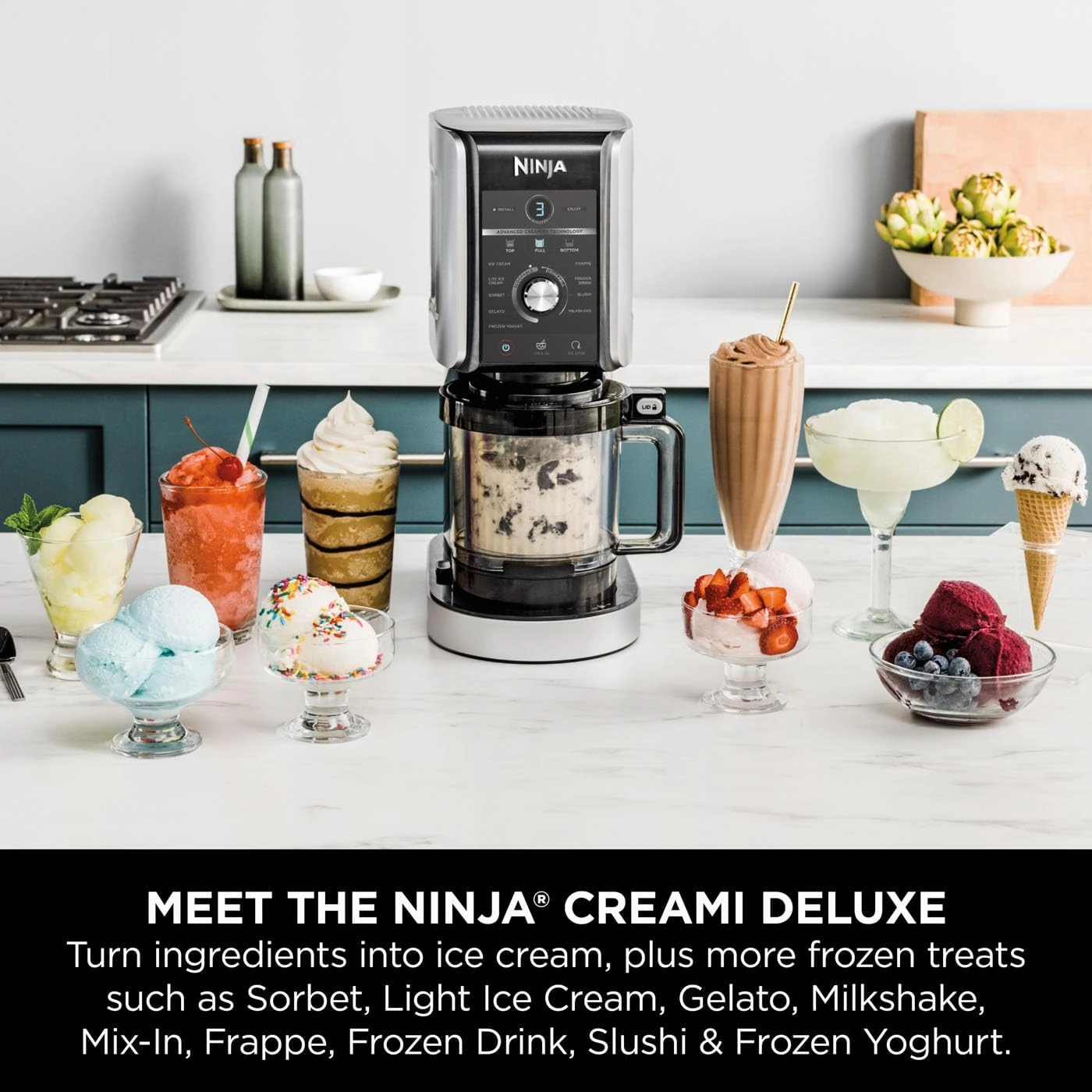 Ninja CREAMi Deluxe NC501UK 10-in-1 Ice Cream & Frozen Dessert Maker  Silver