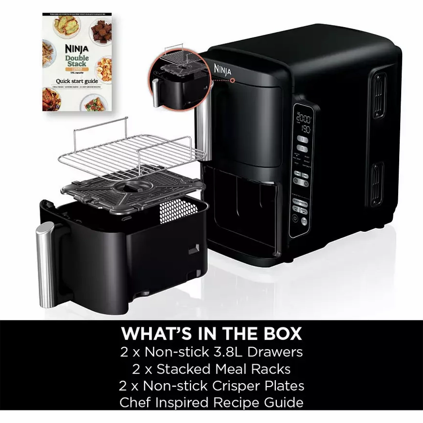 Ninja Double Stack SL300UK 7.6L Air Fryer - Black