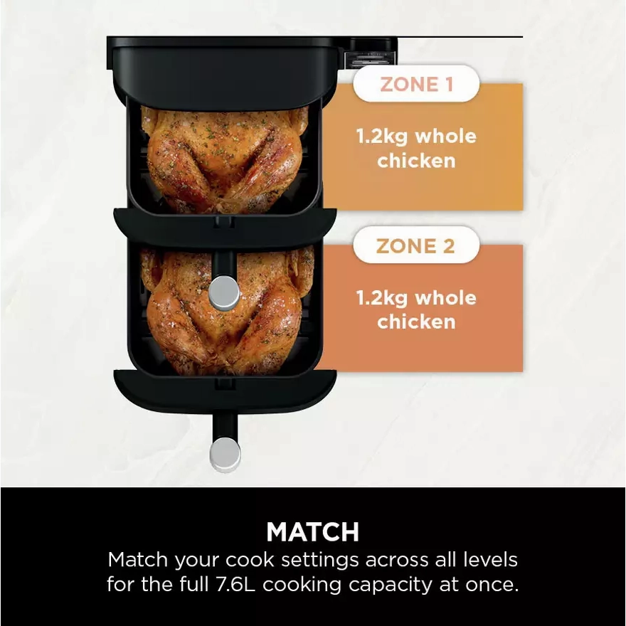 Ninja Double Stack SL300UK 7.6L Air Fryer - Black