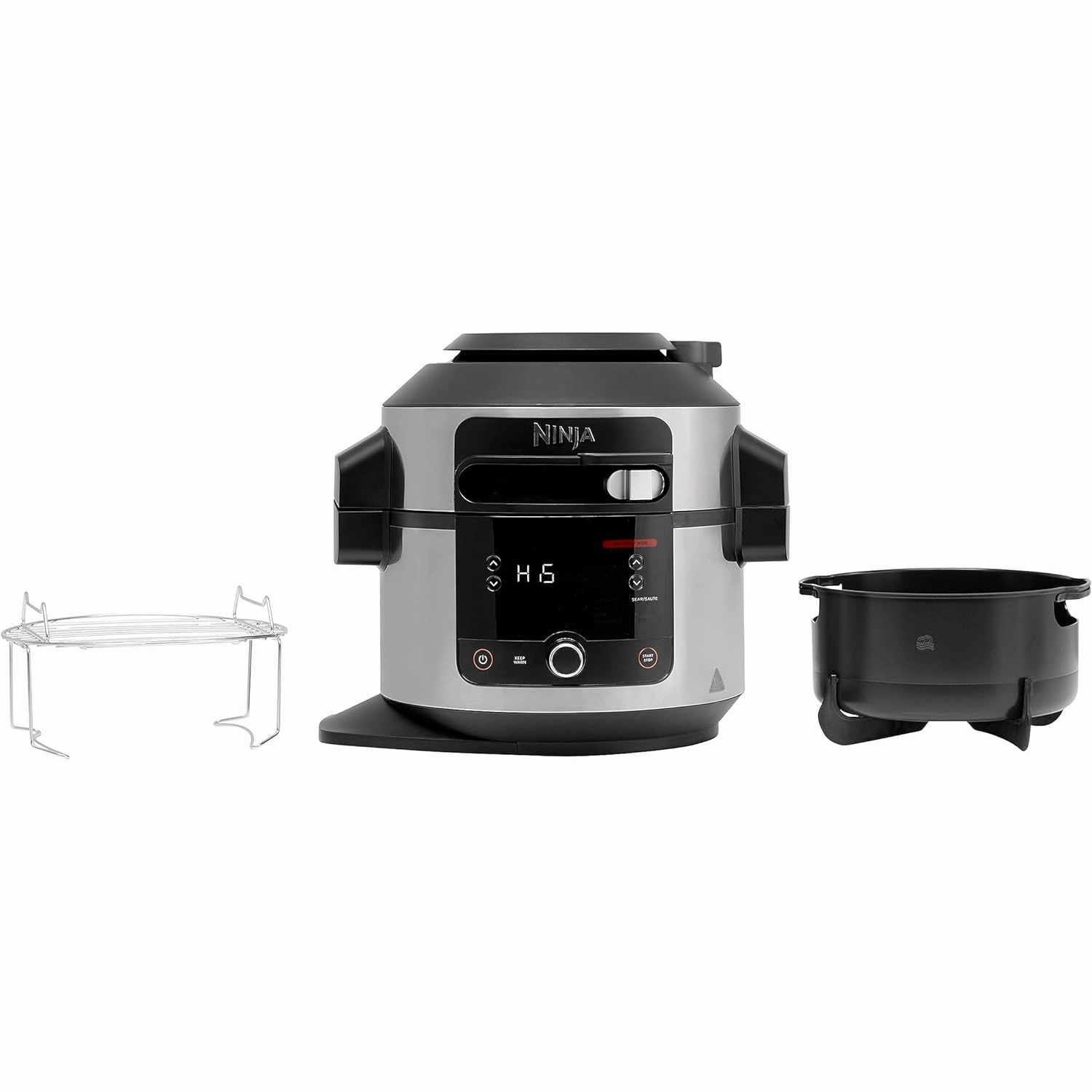 NINJA Foodi 11-in-1 SmartLid Multi-Cooker 6L [OL550UK] Electric Pressure Cooker, Air Fryer, Combi-Steam, Slow Cooker, Grill, Bake - Silver