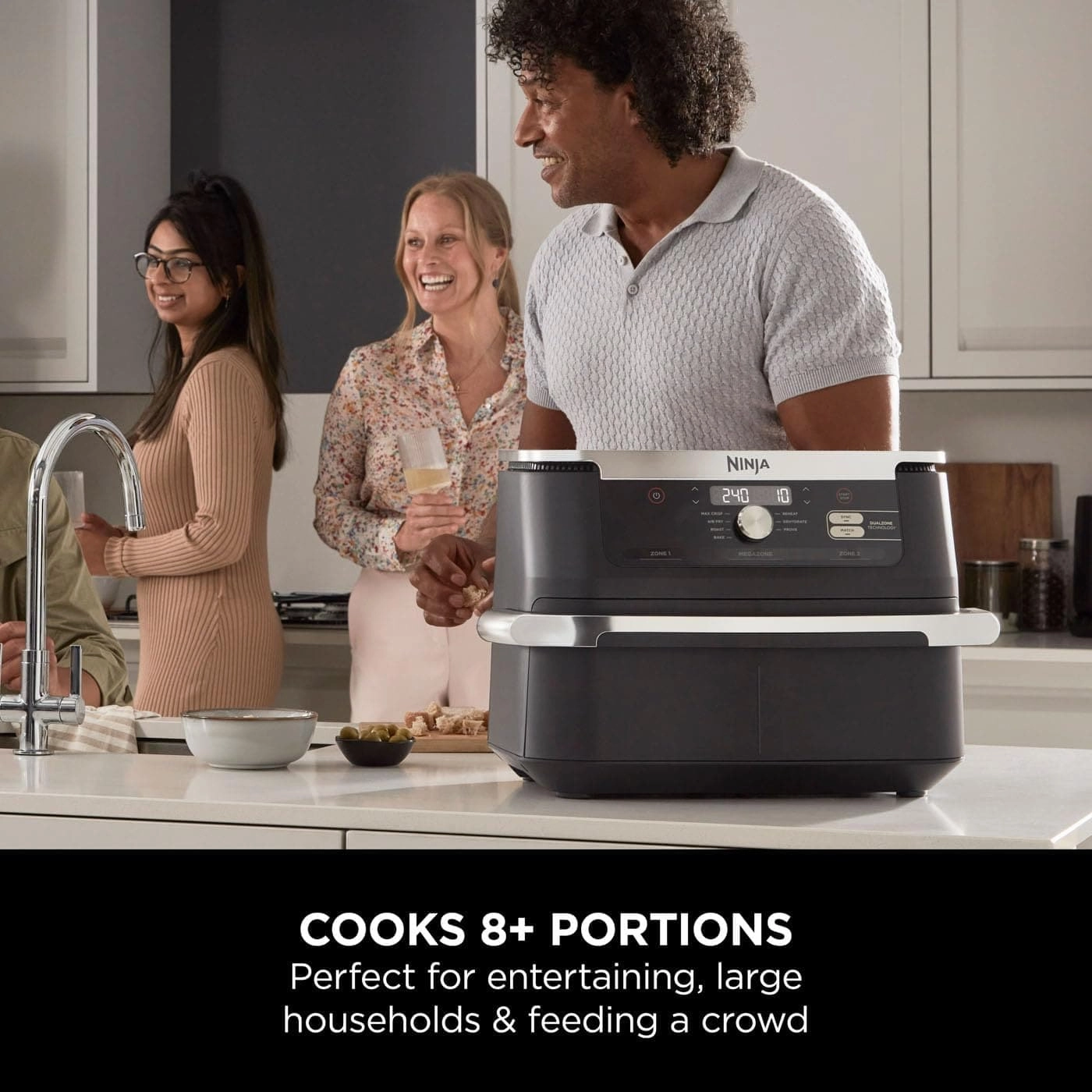 Ninja Foodi FlexDrawer AF500UK Air Fryer  7-in-1, Dual Zone, 10.4L, Non-Stick, Dishwasher Safe, Black