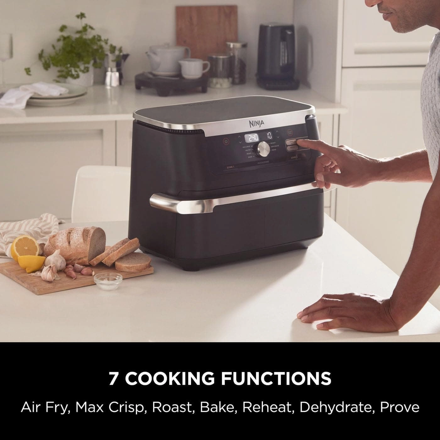 Ninja Foodi FlexDrawer AF500UK Air Fryer  7-in-1, Dual Zone, 10.4L, Non-Stick, Dishwasher Safe, Black