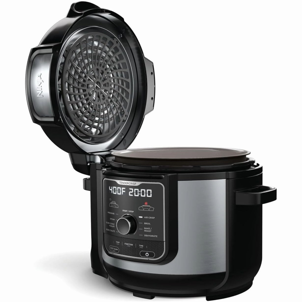 Ninja Foodi MAX 9-in-1 Multi-Cooker OP500UK | 7.5L Electric Pressure Cooker & Air Fryer | Brushed Steel & Black