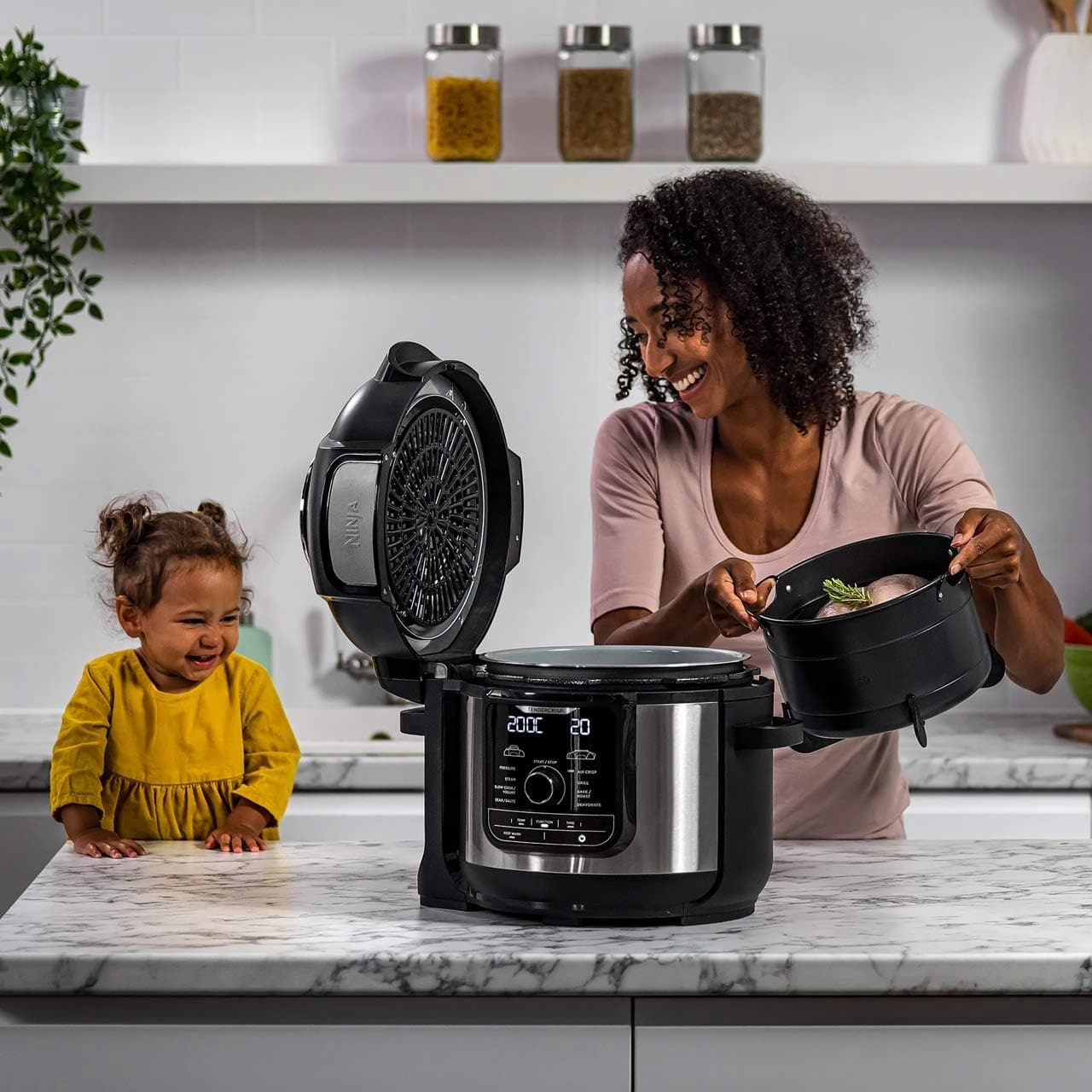 Ninja Foodi MAX 9-in-1 Multi-Cooker OP500UK | 7.5L Electric Pressure Cooker & Air Fryer | Brushed Steel & Black