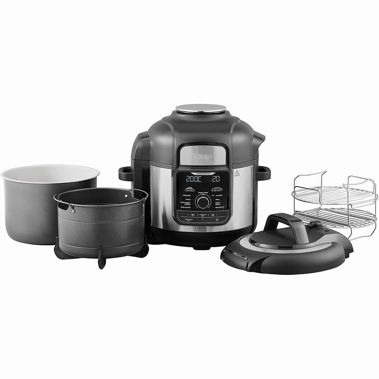 Ninja Foodi MAX 9-in-1 Multi-Cooker OP500UK | 7.5L Electric Pressure Cooker & Air Fryer | Brushed Steel & Black
