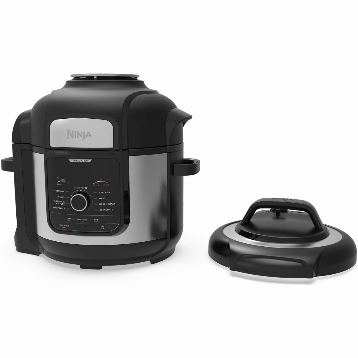 Ninja Foodi MAX 9-in-1 Multi-Cooker OP500UK | 7.5L Electric Pressure Cooker & Air Fryer | Brushed Steel & Black