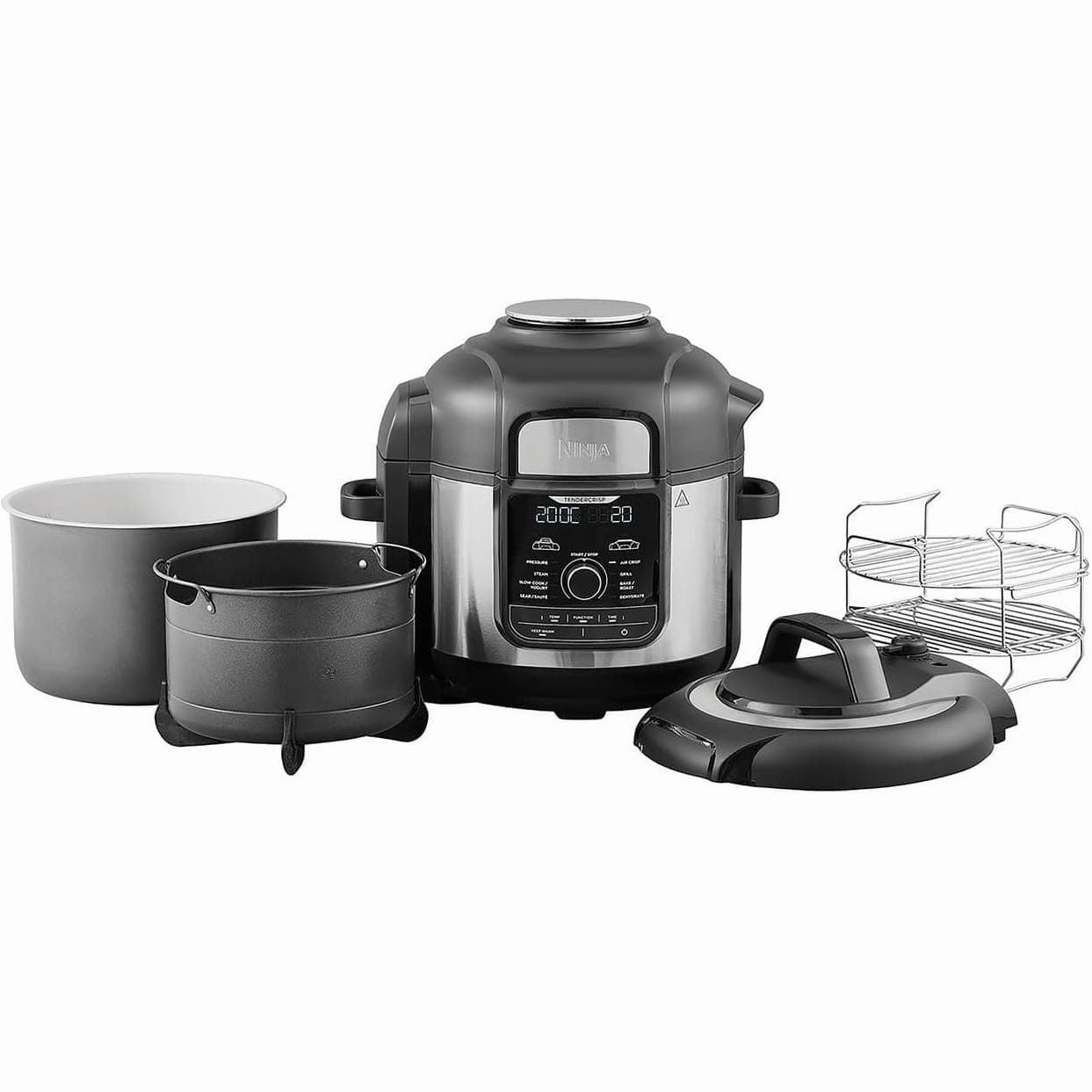 Ninja Foodi MAX 9-in-1 Multi-Cooker OP500UK | 7.5L Electric Pressure Cooker & Air Fryer | Brushed Steel & Black