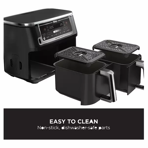 Ninja Foodi MAX Dual Zone Air Fryer [AF451UK] Smart Cook System, 9.5L, 2 Drawers, 6 Functions [Black]