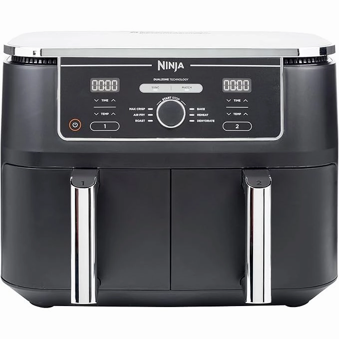 Ninja Foodi MAX Dual Zone Digital Air Fryer, 2 Drawers, 9.5L, 6-in-1, Uses No Oil, Max Crisp, Roast, Bake, Reheat, Dehydrate, Cook 8 Portions, Non-Stick Dishwasher Safe Baskets, Black phone accessories, mobile phone cases, best charging cable