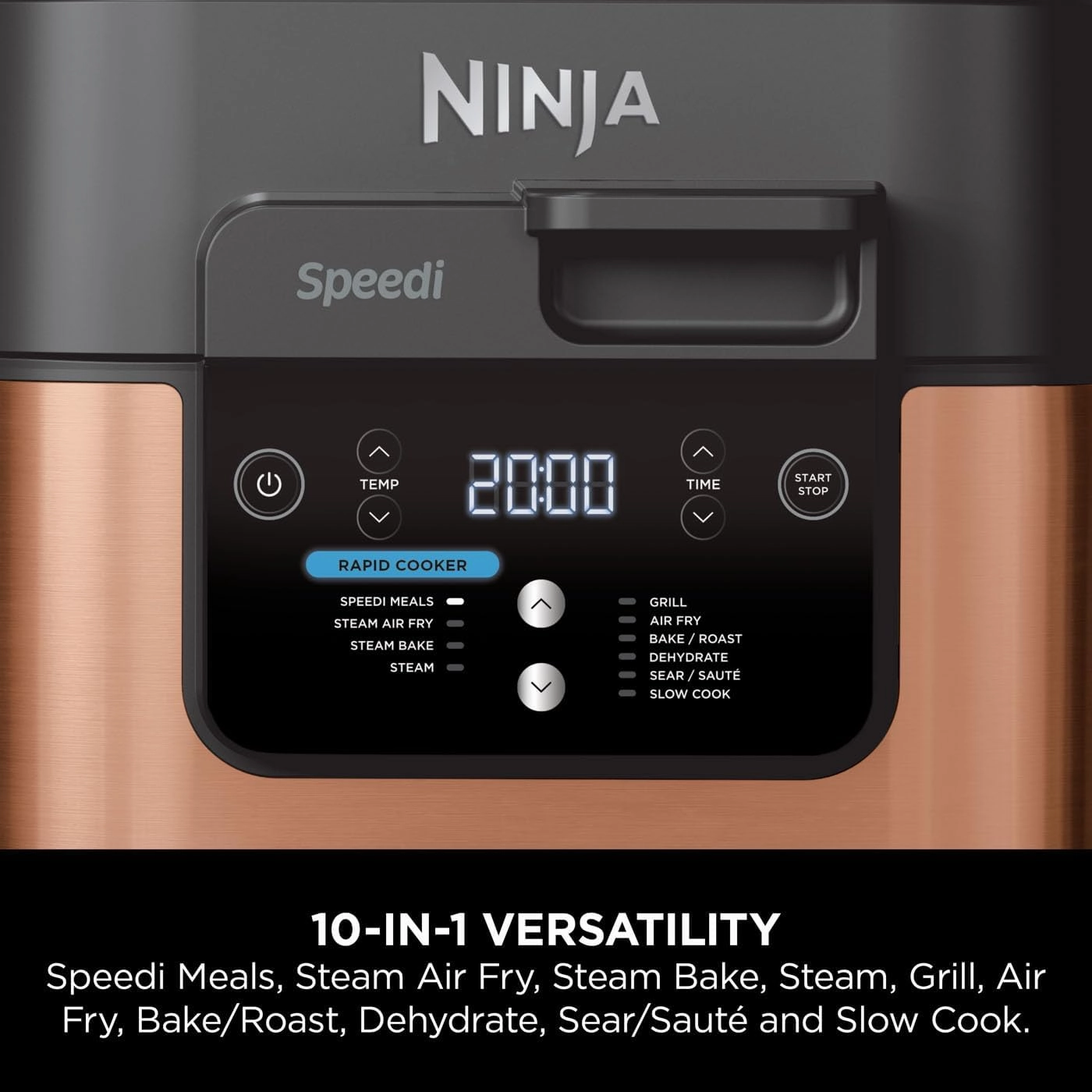 Ninja Speedi 10-in-1 Rapid Cooker & Air Fryer, 5.7L, Cooks 4 Portions in 15 Minutes, Copper Black (ON400UKCP)