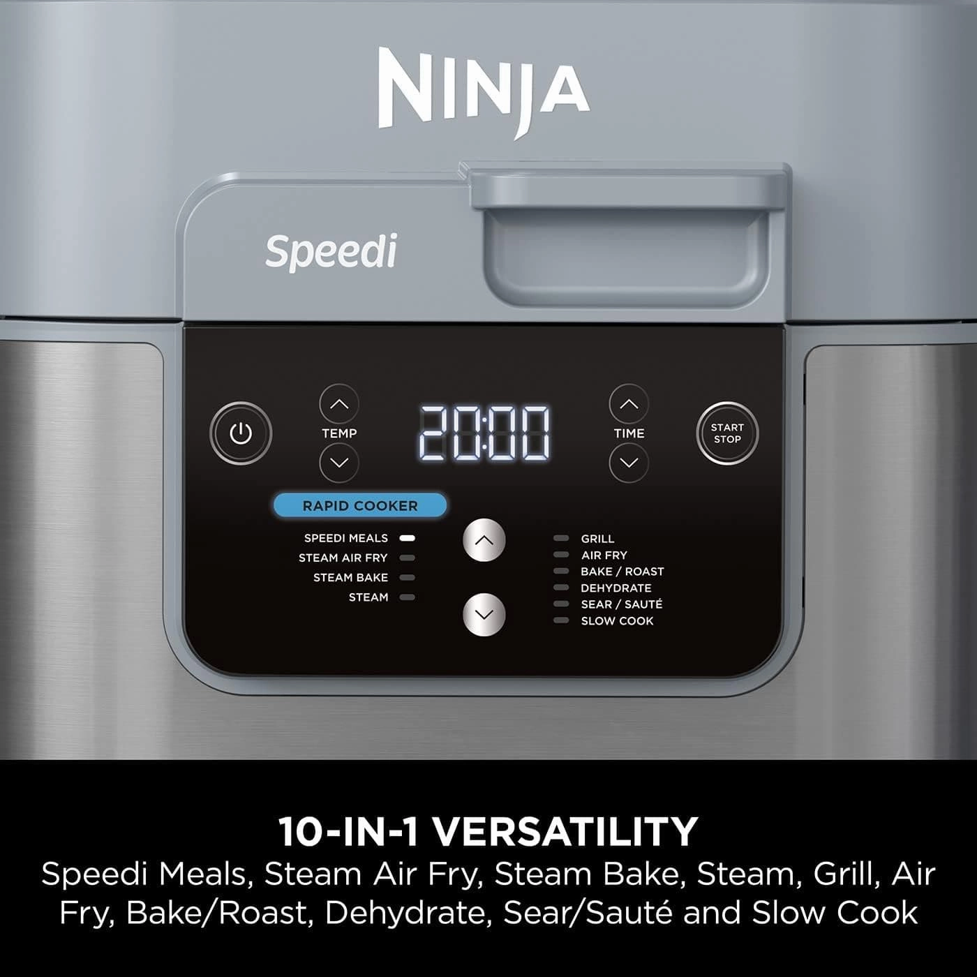 Ninja Speedi 10-in-1 Rapid Multi Cooker and Air Fryer, 5.7L, Meals for 4 in 15 Minutes, 10 Functions, Fry, Steam, Grill, Bake, Roast, Sear, Slow Cook & More, Gift for her / him, Grey, ON400UK