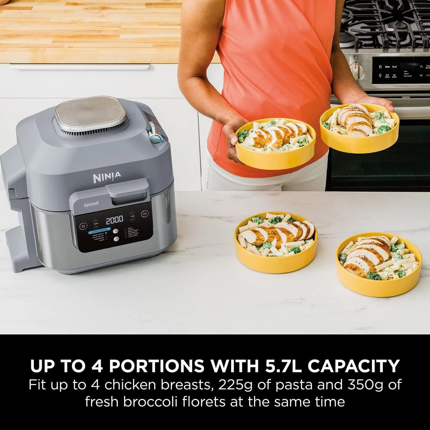 Ninja Speedi 10-in-1 Rapid Multi Cooker and Air Fryer, 5.7L, Meals for 4 in 15 Minutes, 10 Functions, Fry, Steam, Grill, Bake, Roast, Sear, Slow Cook & More, Gift for her / him, Grey, ON400UK