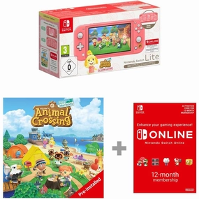 Nintendo Switch Lite Coral (Isabelle Aloha Edition)   Animal Crossing: New Horizons (Pre-Installed)   12-Month Nintendo Switch Online Subscription smartwatch accessories, apple watch bands, charging dock for smartwatch