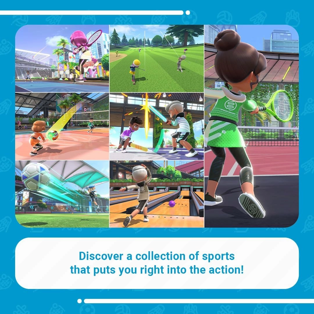 Nintendo Switch (Neon Red/Blue)  Includes Switch Sports Pre-Installed & 12-Month Switch Online Subscription