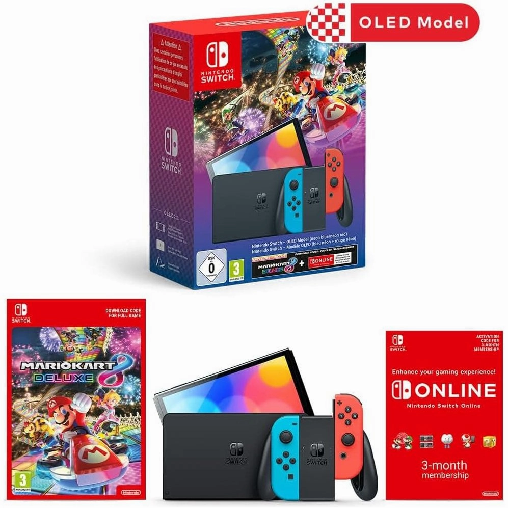 Nintendo Switch OLED Console & Mario Kart 8 Deluxe Bundle