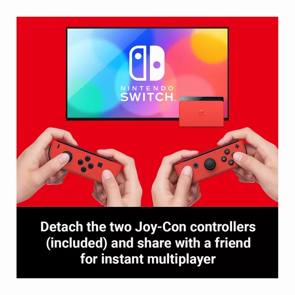 Nintendo Switch OLED Model Console - Mario Red Edition [Legendary Fishing Dowload Code Free]