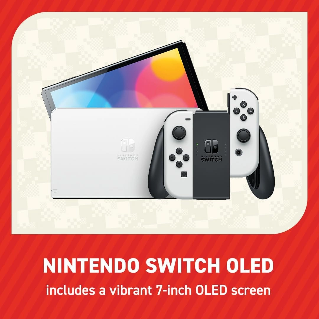 Nintendo Switch OLED Model (White) with Super Mario Bros. Wonder Pre-Installed   12-Month Switch Online Subscription Code