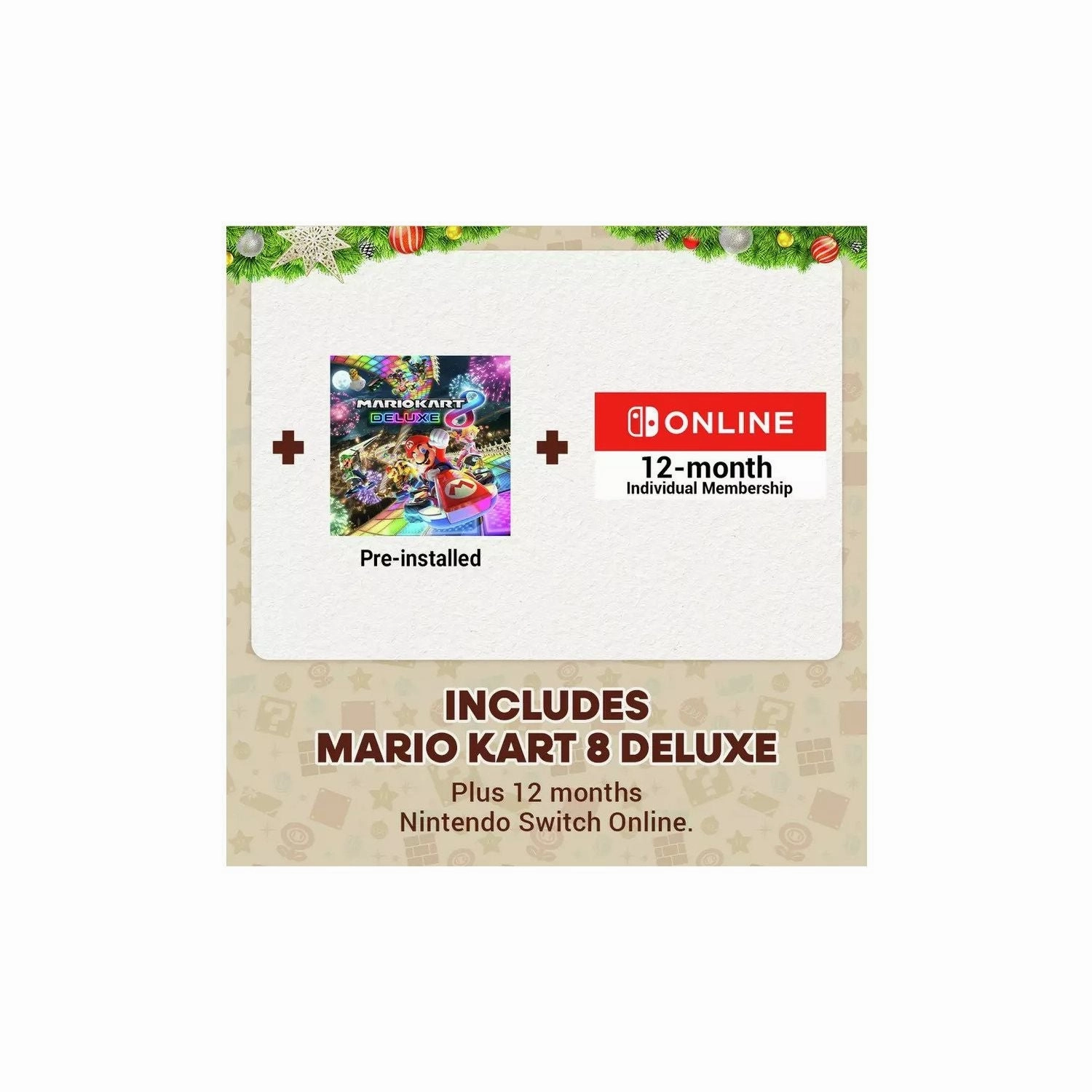 Nintendo Switch OLED (White)   Mario Kart 8 Deluxe   12-Month Nintendo Switch Online Membership