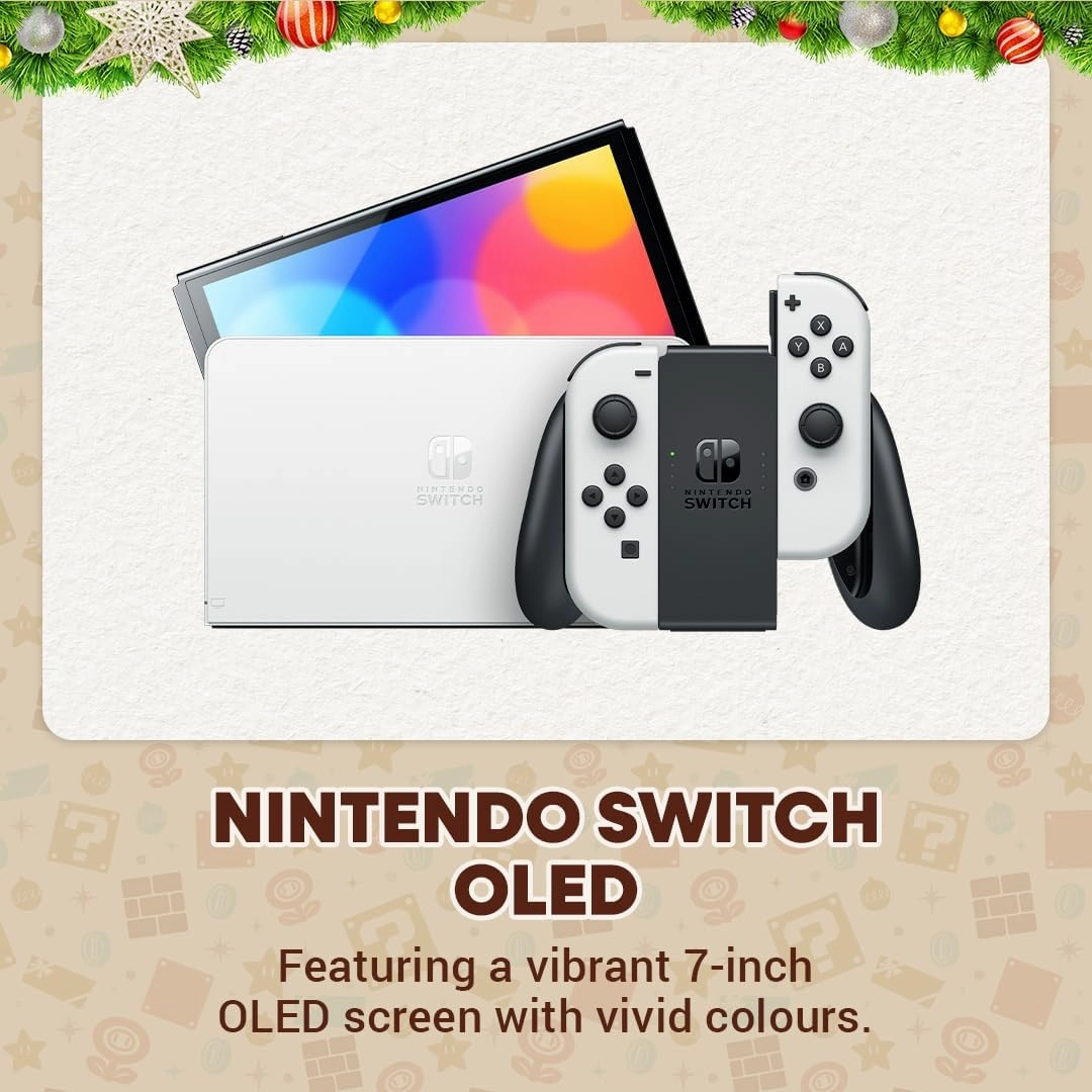 Nintendo Switch OLED White Bundle  Includes Mario Kart 8 Deluxe & 12-Month Nintendo Switch Online Membership