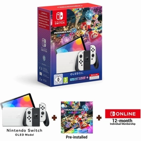 Nintendo Switch OLED White Bundle  Includes Mario Kart 8 Deluxe & 12-Month Nintendo Switch Online Membership smartwatch accessories, apple watch bands, charging dock for smartwatch