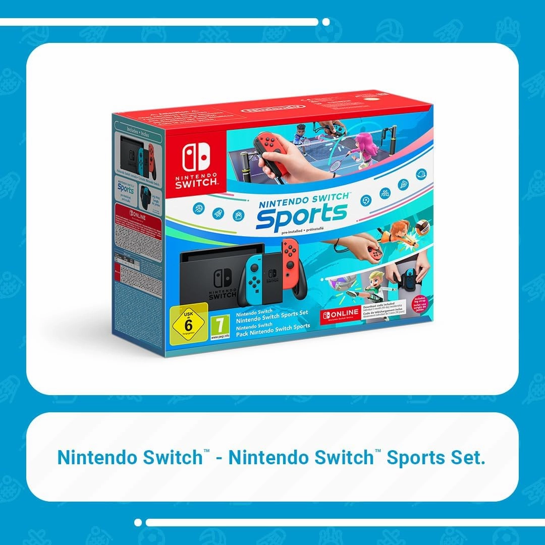 Nintendo Switch plus Nintendo Switch Sports (pre-installed) and 3 months Nintendo Switch Online Membership