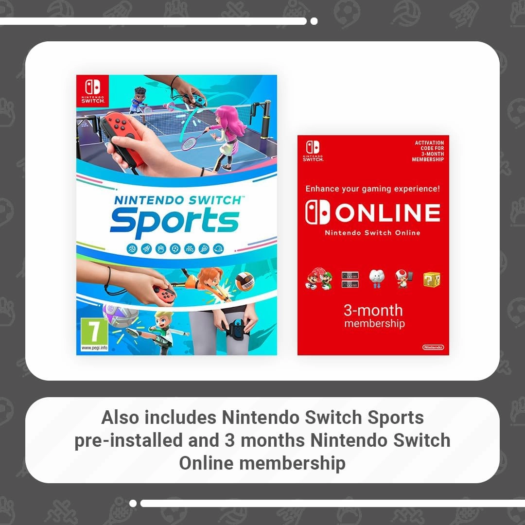 Nintendo Switch plus Nintendo Switch Sports (pre-installed) and 3 months Nintendo Switch Online Membership