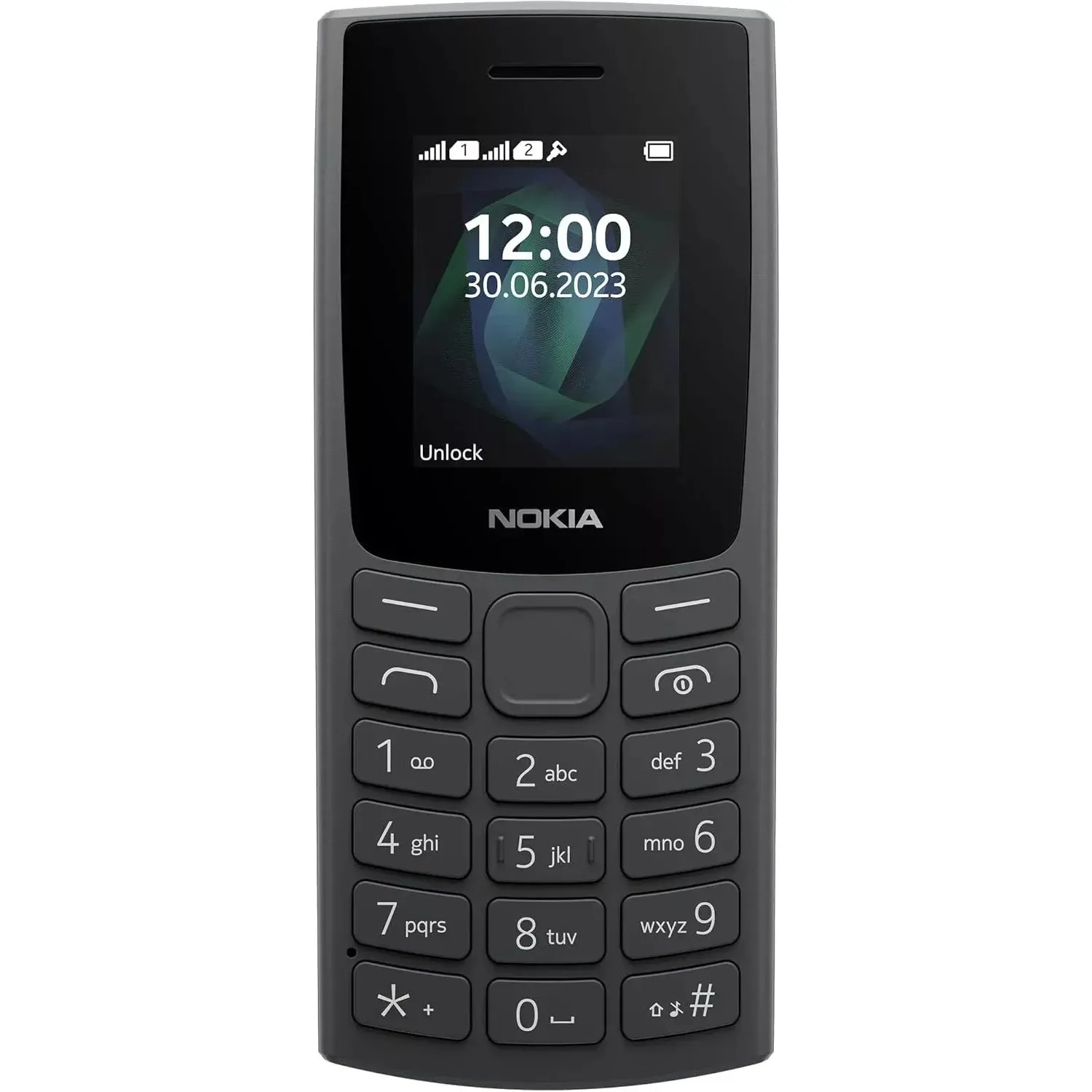 Nokia 105 2G Feature Phone  Long-Lasting Battery, 12 Hours Talk-Time, Wireless FM Radio, Large Display, Tactile Keyboard, Dual SIM  Charcoal