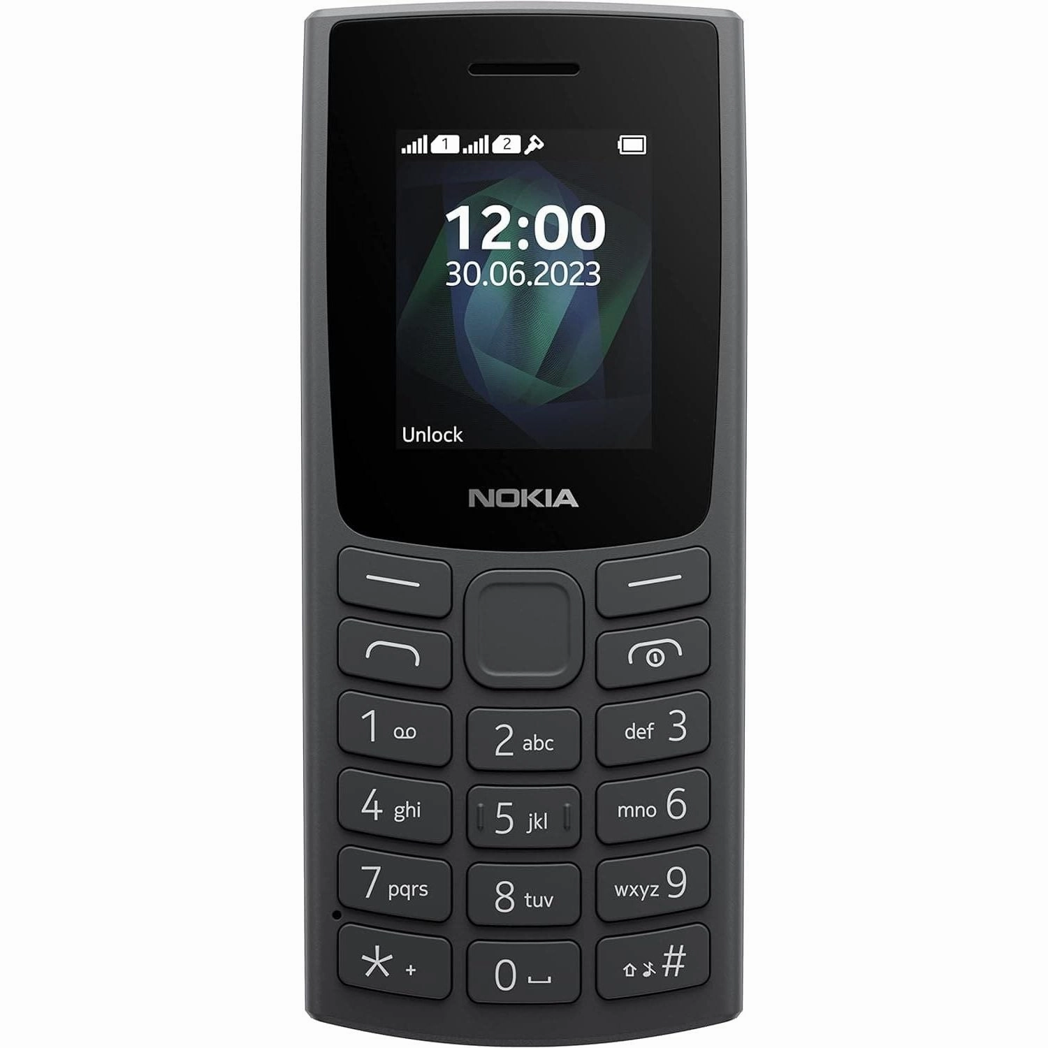 Nokia 105 2G Dual SIM Feature Phone, Long-Lasting Battery, 12 Hours Talk-Time, Wireless FM Radio, Large Display, Tactile Keyboard - Charcoal