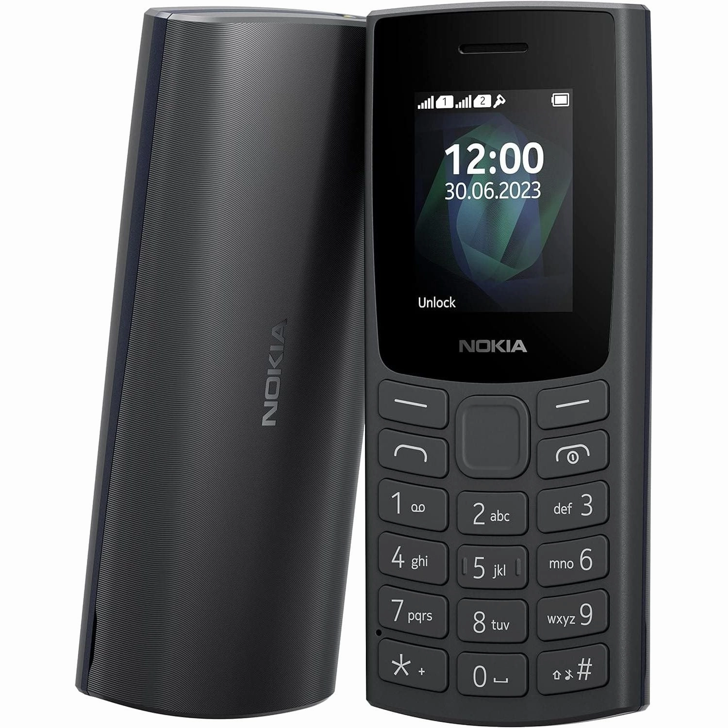 Nokia 105 2G Dual SIM Feature Phone, Long-Lasting Battery, 12 Hours Talk-Time, Wireless FM Radio, Large Display, Tactile Keyboard - Charcoal