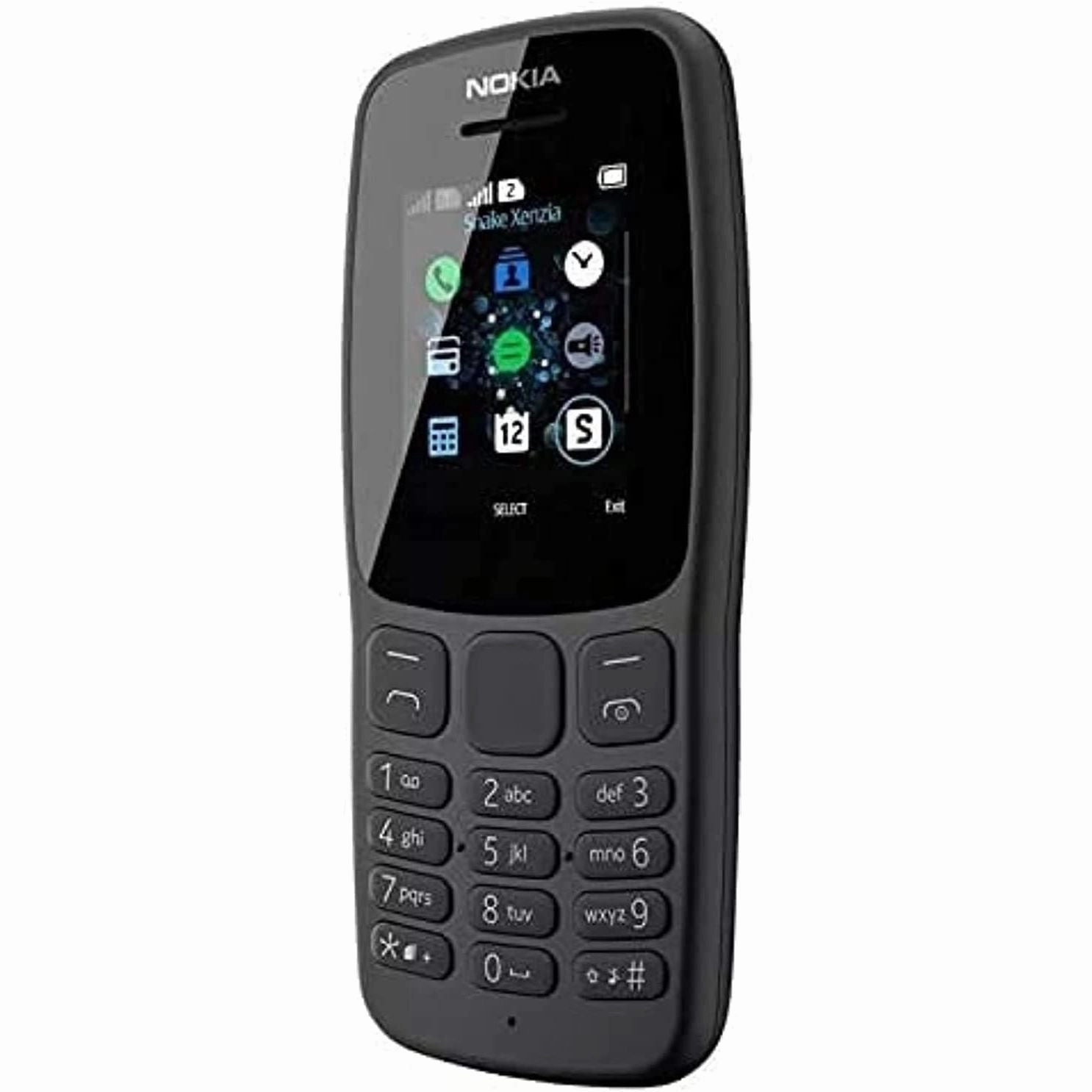 Nokia 106 all carriers 4GB Dual Sim 2018 Dark Grey With LED Torch - FM Radio - Big Button Phone
