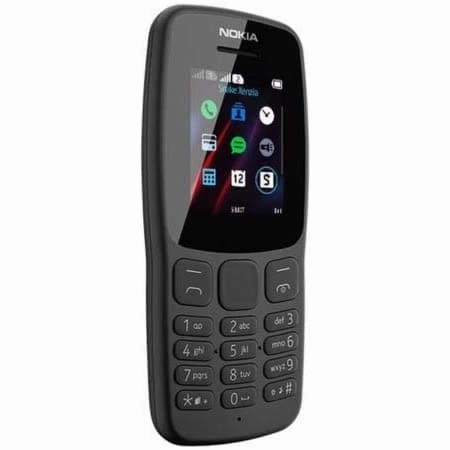 Nokia 106 all carriers 4GB Dual Sim 2018 Dark Grey With LED Torch - FM Radio - Big Button Phone