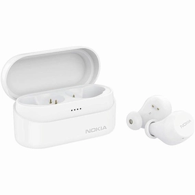 Nokia BH-405 Power Earbuds Lite  True Wireless, 35Hr Playtime, IPX7, Charging Case - White bluetooth headphones, cheap wireless headphones, headphones with mic