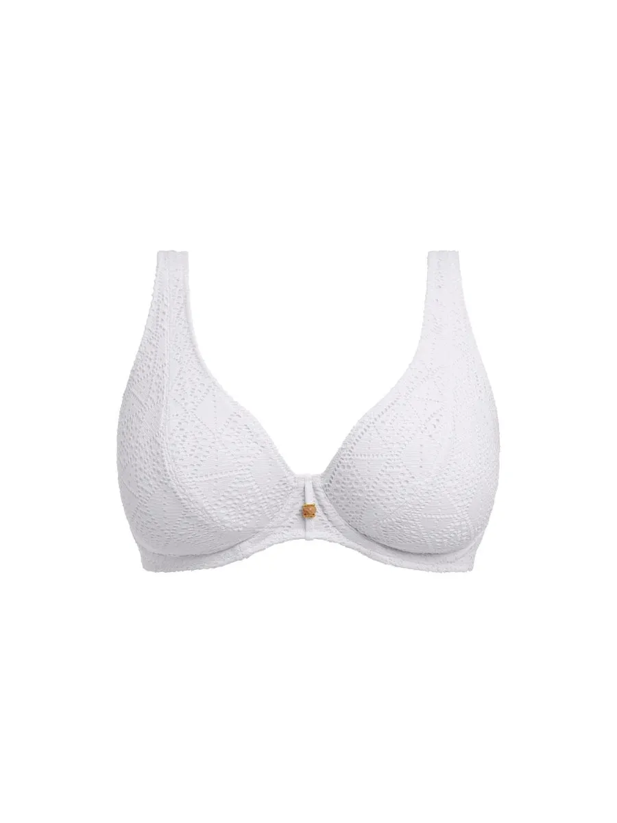 Nomad Nights High Apex Bikini Top - White