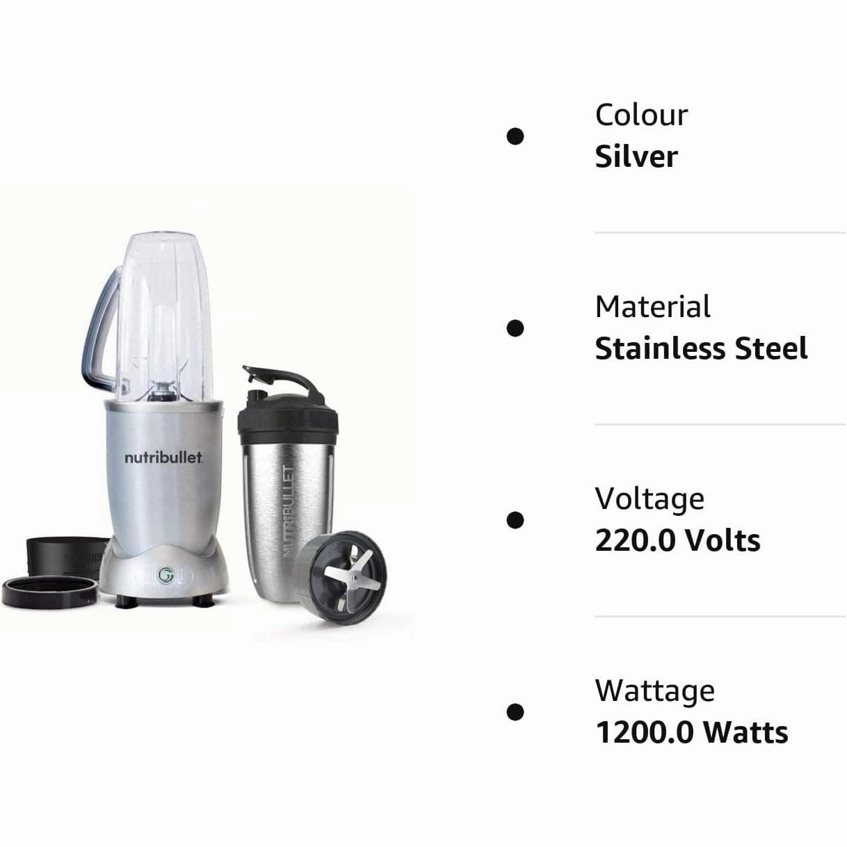NutriBullet 01410 1200 Series Blender, Stainless Steel