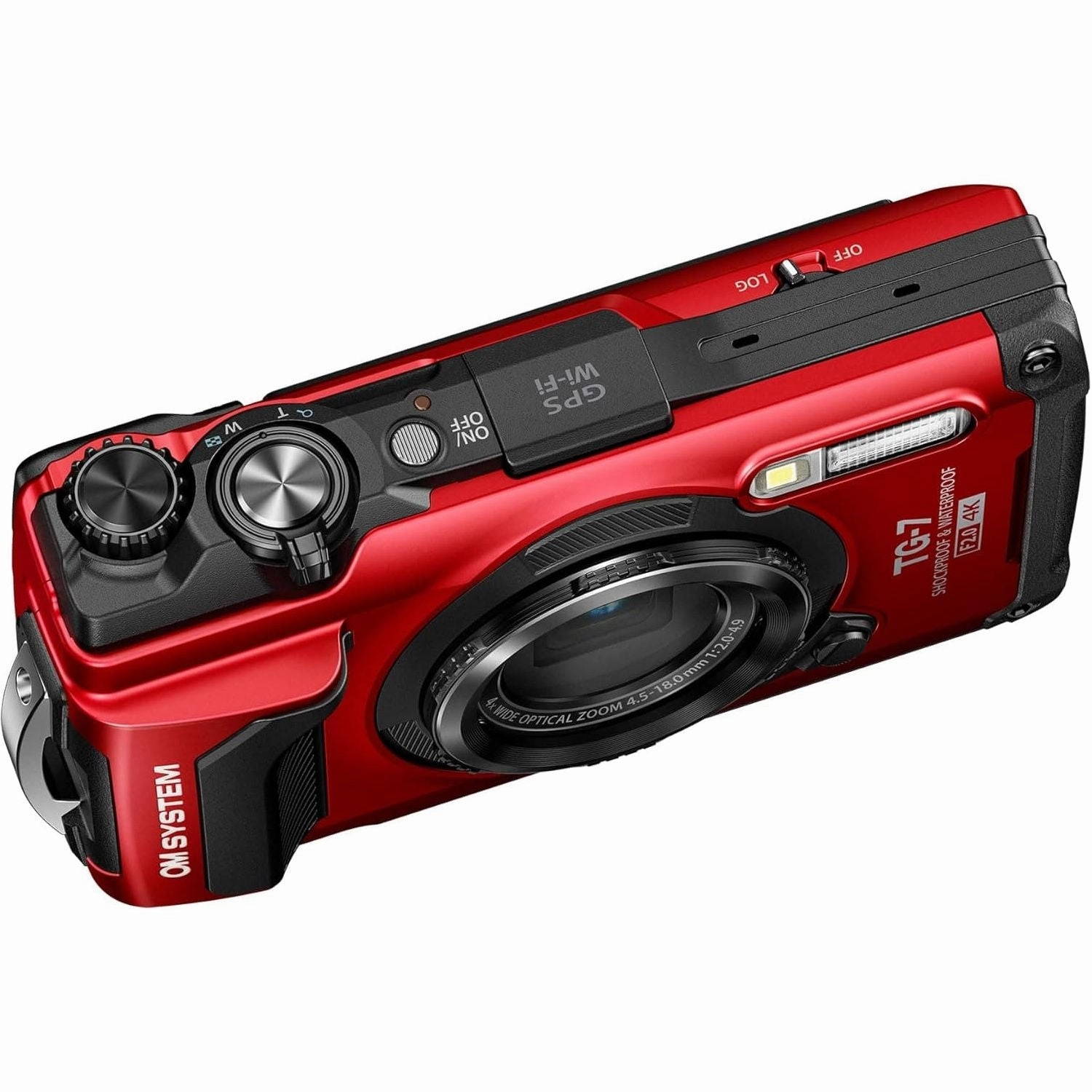 OM SYSTEM Tough TG-7 Digital Camera - 12MP, Waterproof, Shockproof, 4K Video, Macro & Underwater Modes, 4x Wide-Angle Zoom, Red (Successor to Olympus TG-6)
